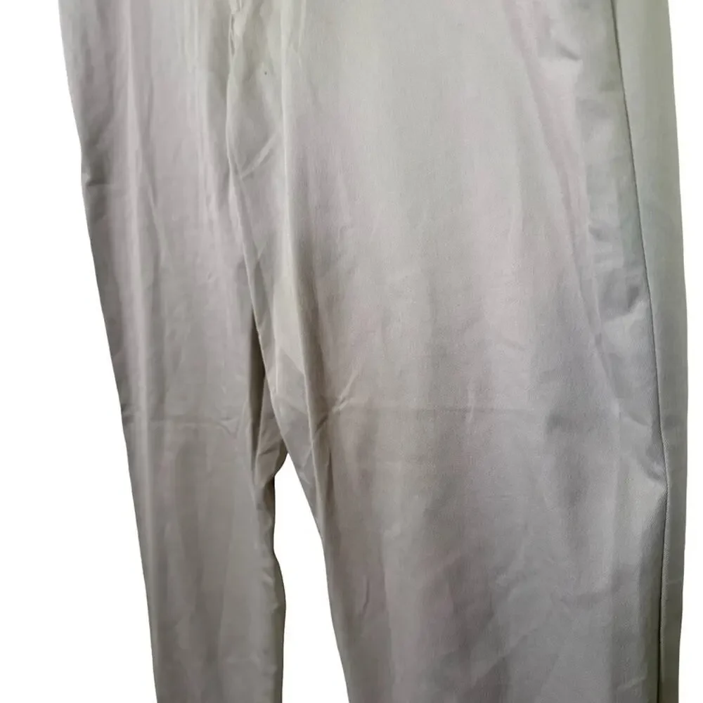 Banana Republic Slim Fit Mens Gray Khaki Flat Front Stretch Pants Preppy 36x32